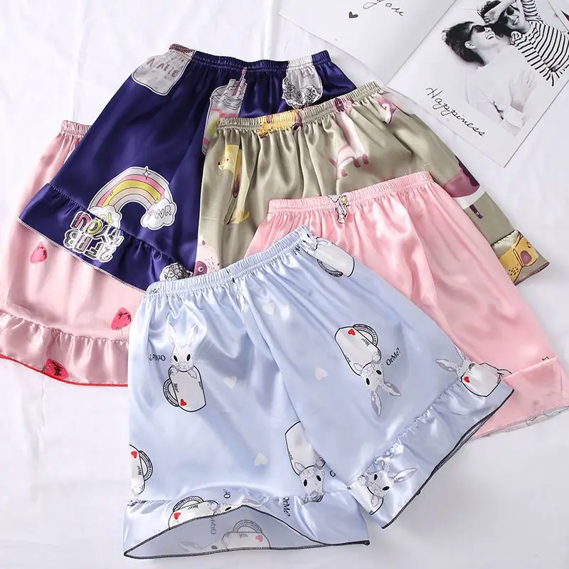 X Women Summer Thin Section Elastic Waist Loose Casual Cute Cartoon Print Anti-light Silk Pajama Comfortable Sleep Shorts M-XL
X Women Summer Thin Section Elastic Waist Loose Casual Cute Cartoon Print Anti-light Silk Pajama Comfortable Sleep Shorts M-XL
