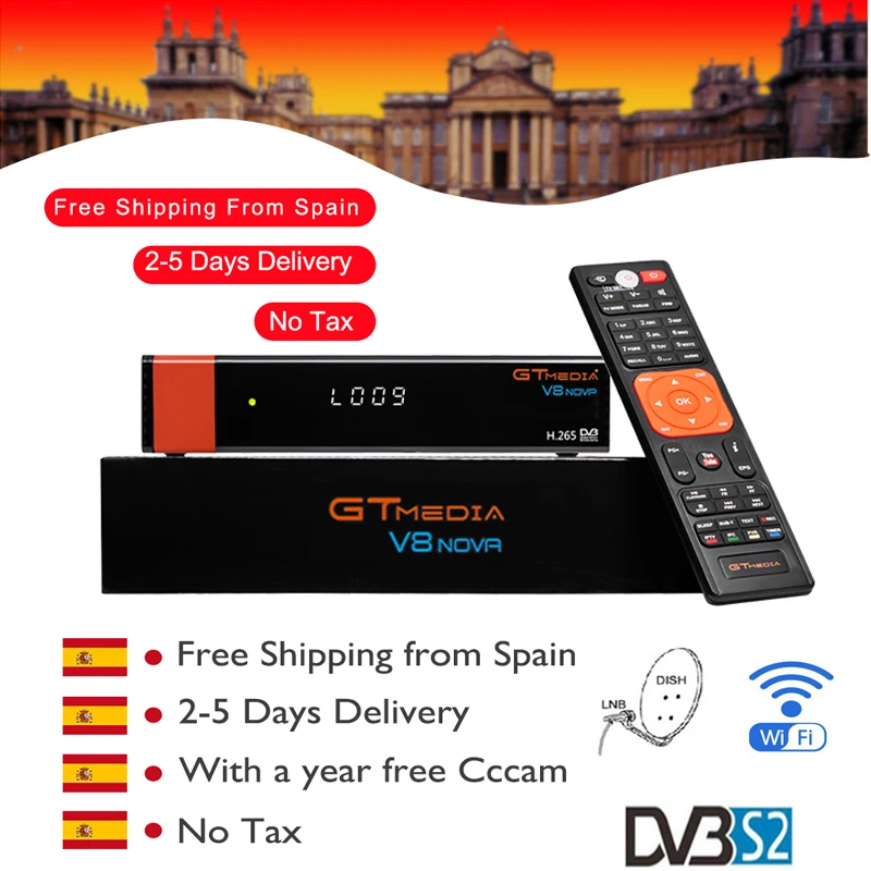 Gtmedia V8 Nova Receptor built-in WIFI by freesat v8 nove Built-in WiFi DVB-S2 Europe Cline for 2 Years TV Box Same as V9 Super
Gtmedia V8 Nova Receptor built-in WIFI by freesat v8 nove Built-in WiFi DVB-S2 Europe Cline for 2 Years TV Box Same as V9 Super