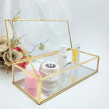 Makeup Organizer Glass jewelry Storage Box Nordic Retro Phnom Penh Geometric jewelry box wedding decoration display ornaments 
Makeup Organizer Glass jewelry Storage Box Nordic Retro Phnom Penh Geometric jewelry box wedding decoration display ornaments