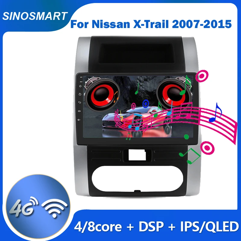 Фото Sinosmart автомобильный радиоприемник с навигацией GPS для Nissan X-Trail 2 T31 XTrail 2007-2015