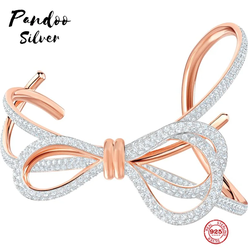 PANDOO Fashion Charm Pure 925 Silver Original 1:1 Copy, Romantic Fresh Bow Open Bracelet Female Luxury Jewelry Gifts
PANDOO Fashion Charm Pure 925 Silver Original 1:1 Copy, Romantic Fresh Bow Open Bracelet Female Luxury Jewelry Gifts