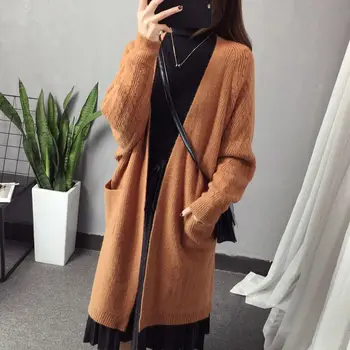autumn spring winter women sweater knitted long cardigan solid color coat korea loose
autumn spring winter women sweater knitted long cardigan solid color coat korea loose