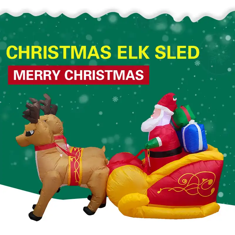 inflatable santa claus sleigh outdoor christmas garden decor led