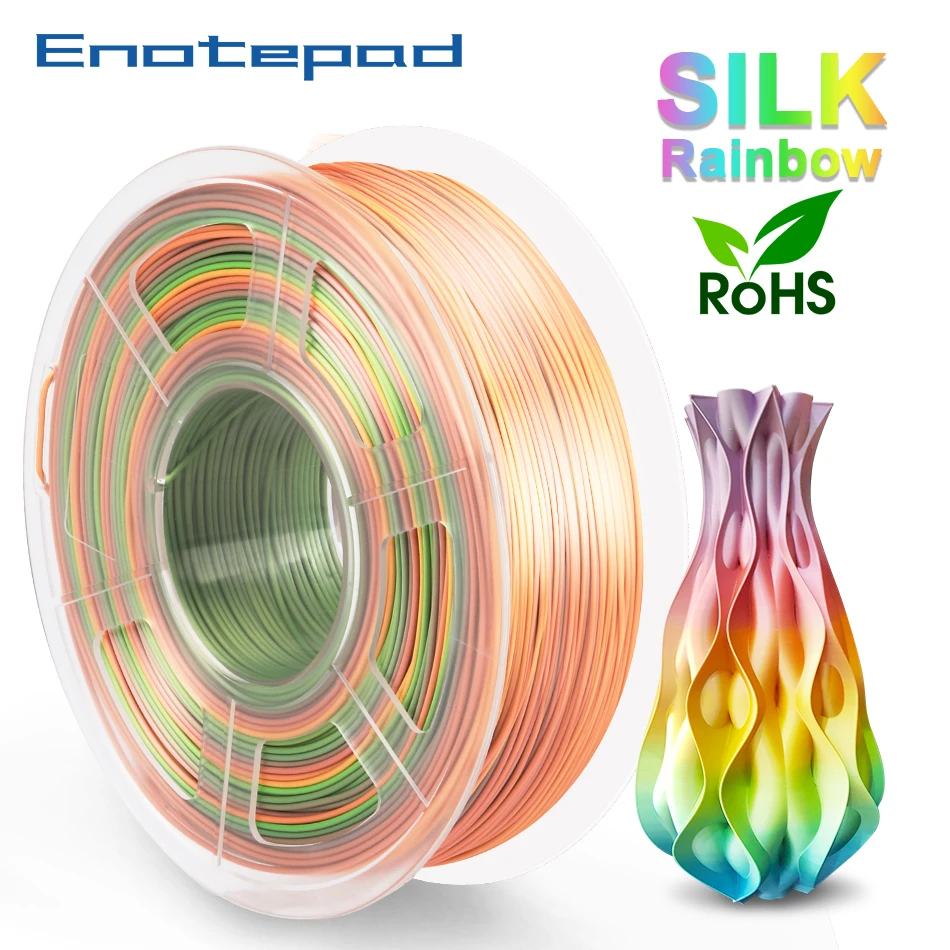 Enotepad Fast Shipping Silk PLA Filament 1.75mm Silk Texture Rainbow Colorful 3DPrinter Filament Smoothly 3d Printing Materials
Enotepad Fast Shipping Silk PLA Filament 1.75mm Silk Texture Rainbow Colorful 3DPrinter Filament Smoothly 3d Printing Materials