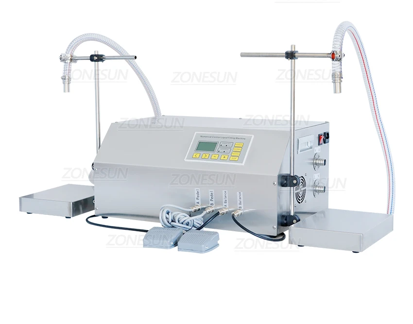 ZONEPACK ZS-GP262W Filling and Weighing Machine Gear Pump Engine Oil Double Heads Vial Bottle Filler