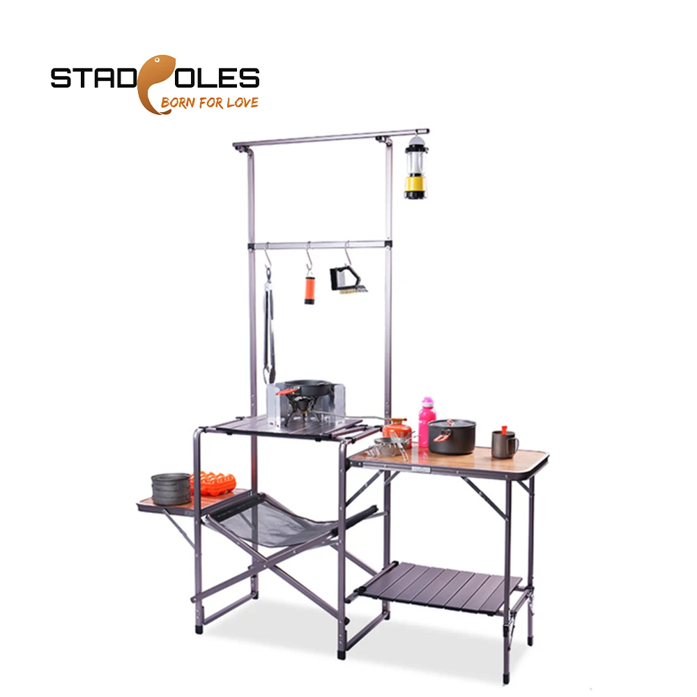 S-Tadpoles Portable Folding Kitchen Outdoor Cooking Station Camp Cooking Table with Cookware Hook Side Table For Camping Bbq
S-Tadpoles Portable Folding Kitchen Outdoor Cooking Station Camp Cooking Table with Cookware Hook Side Table For Camping Bbq