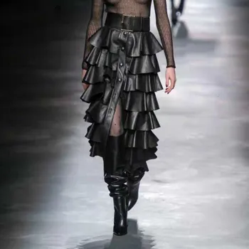 2020 new autumn and winter fashion women clothes high waist ruffles single breasted long halfbody skirt D501
2020 new autumn and winter fashion women clothes high waist ruffles single breasted long halfbody skirt D501
