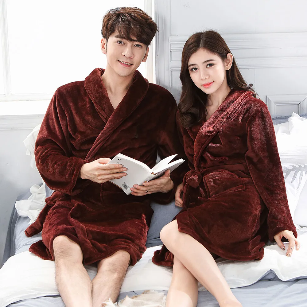 Bath Robe Brown Home Clothing Lovers Flannel Nightwear Autumn Winter Dress Nightgown Kimono Gown Coral Warm Bathrobe
Bath Robe Brown Home Clothing Lovers Flannel Nightwear Autumn Winter Dress Nightgown Kimono Gown Coral Warm Bathrobe