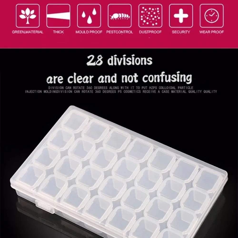 Nail drill box, plastic empty box, single open storage box, 28 grid transparent jewelry box, storage box, nail tool, anti-shock
Nail drill box, plastic empty box, single open storage box, 28 grid transparent jewelry box, storage box, nail tool, anti-shock