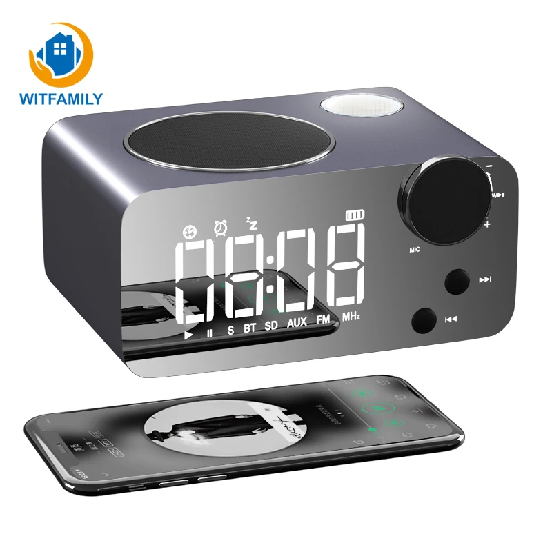Touch Sensing Electronic Desktop Table Clocks Alarm Clock LED Mirror Digital FM Radio Wireless Bluetooth Speaker
Touch Sensing Electronic Desktop Table Clocks Alarm Clock LED Mirror Digital FM Radio Wireless Bluetooth Speaker