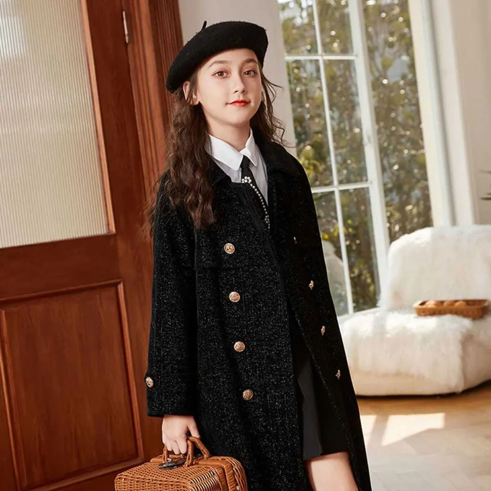 Mid-length Girls Coat Outerwear Thick Warm Long Woollen Tops Outwear Fashion 2022 New Kids Coats Autumn Winter Children Clothing
Mid-length Girls Coat Outerwear Thick Warm Long Woollen Tops Outwear Fashion 2022 New Kids Coats Autumn Winter Children Clothing