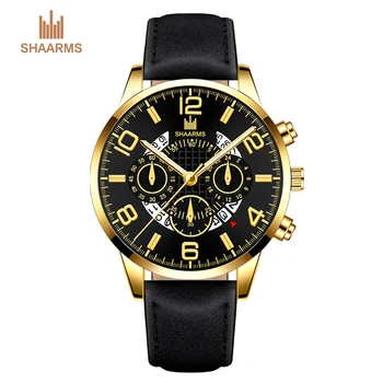 SHAARMS 2019 Men's Wrist Watch Stainless Steel Case Leather Band Quartz Analog Watch Man Watches Relogio Masculino Drop Shipping
SHAARMS 2019 Men's Wrist Watch Stainless Steel Case Leather Band Quartz Analog Watch Man Watches Relogio Masculino Drop Shipping