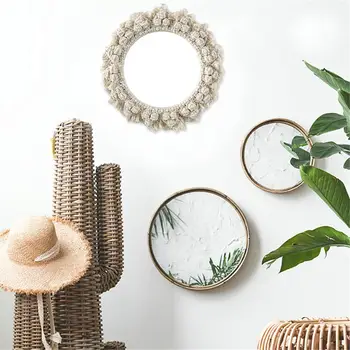 Round Mirror Lace Wall Hanging Mirror Art Deco Hand-made Cotton Rope Round Mirror Hand-made Cotton Rope Round Mirror For Living
Round Mirror Lace Wall Hanging Mirror Art Deco Hand-made Cotton Rope Round Mirror Hand-made Cotton Rope Round Mirror For Living