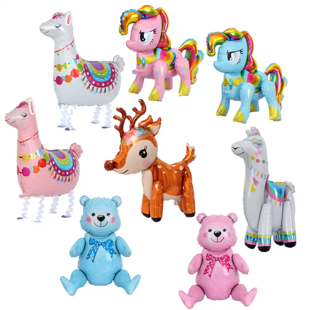 1pc 4d alpaca balloons foil bear huacaya christmas deer birthday