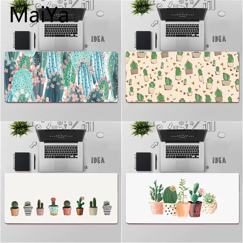 Maiya Top Quality Cactus Watercolor Locking Edge Mouse Pad Game Free Shipping Large Keyboards Mat | Компьютеры и офис
