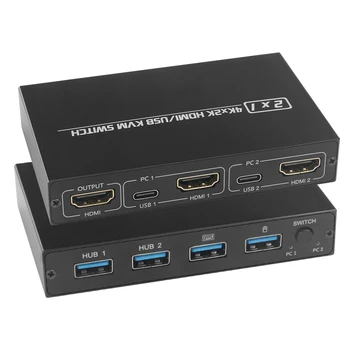 Multifunction 2 Port 10Gbps 340MHz HDMI KVM Switch Selector UHD 4K for 2 PC Computers Sharing One Monitor Keyboard Mouse Printer
Multifunction 2 Port 10Gbps 340MHz HDMI KVM Switch Selector UHD 4K for 2 PC Computers Sharing One Monitor Keyboard Mouse Printer