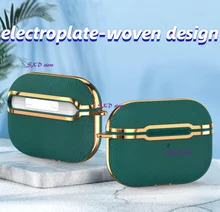 Electroplated frame case for Airpods 1 2 cover Fabric design Airpods Pro case Luxury travel configuration Wireless charging case
Electroplated frame case for Airpods 1 2 cover Fabric design Airpods Pro case Luxury travel configuration Wireless charging case
