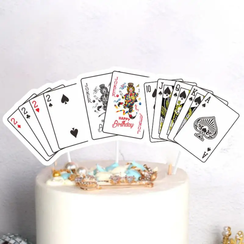1 Set new Creative funny Poker Cake Ice-cream Cupcake Toppers Picks Kids Birthday Party Decor Festival Dessert Supply 
1 Set new Creative funny Poker Cake Ice-cream Cupcake Toppers Picks Kids Birthday Party Decor Festival Dessert Supply