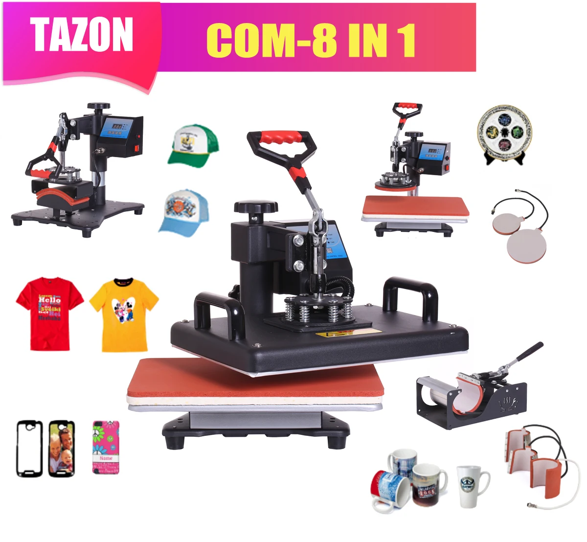 30*38CM 8 in 1 Combo Heat Press Machine Sublimation Printer 2D Thermal Transfer Cloth Cap Mug Plate T-shirt Printing Machine
30*38CM 8 in 1 Combo Heat Press Machine Sublimation Printer 2D Thermal Transfer Cloth Cap Mug Plate T-shirt Printing Machine