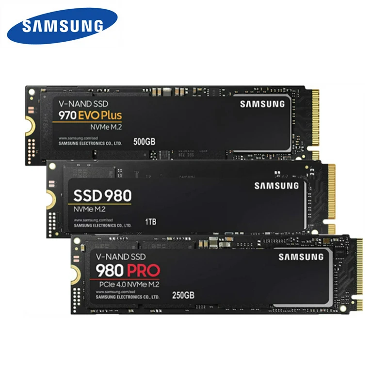 Фото Внутренний твердотельный накопитель SAMSUNG SSD M.2 1 ТБ 970 EVO Plus NVMe 980 PRO 250 ГБ жесткий