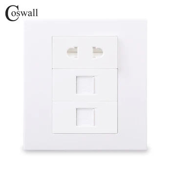 Coswall Wall PC Panel 2 Gang CAT6 RJ45 Internet Computer Data Connector + 2 Pin Universal Socket Ungrounded Modular 86*86mm
Coswall Wall PC Panel 2 Gang CAT6 RJ45 Internet Computer Data Connector + 2 Pin Universal Socket Ungrounded Modular 86*86mm