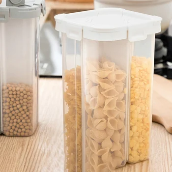 4 Compartment Separate Grain Storage Box Plastic Compartment Barrel Sealed Cereal Food Storage Containers Jar Kitchen Tools
4 Compartment Separate Grain Storage Box Plastic Compartment Barrel Sealed Cereal Food Storage Containers Jar Kitchen Tools