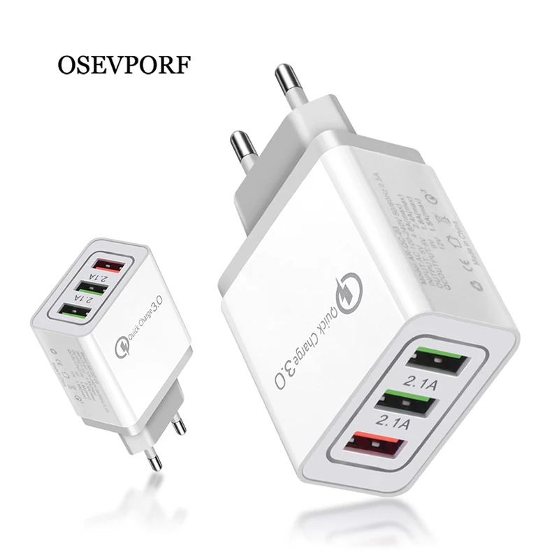 3 Port USB Wall Charger Quick Charge 3.0 4.0 for iPhone Fast Charging Samsung Xiaomi Universal Mobile Phone Charger Adapter 18W
3 Port USB Wall Charger Quick Charge 3.0 4.0 for iPhone Fast Charging Samsung Xiaomi Universal Mobile Phone Charger Adapter 18W