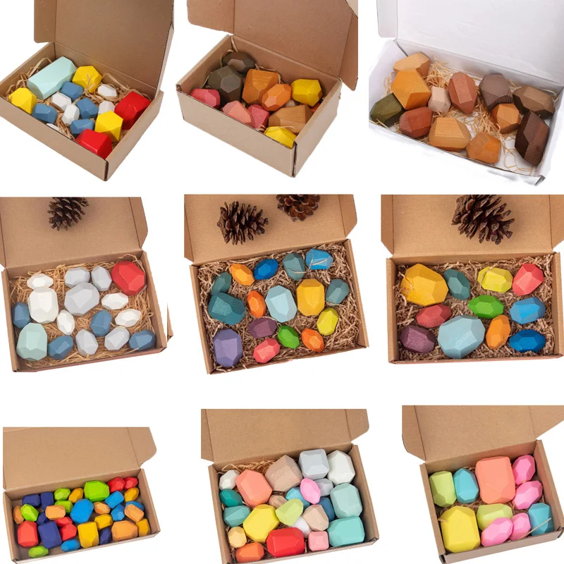 Hot Wooden Rocks Stones Wood Balancing Stacked Stone Baby Building Block Montessori Toys Block Colored Stone Kids Toys
Hot Wooden Rocks Stones Wood Balancing Stacked Stone Baby Building Block Montessori Toys Block Colored Stone Kids Toys