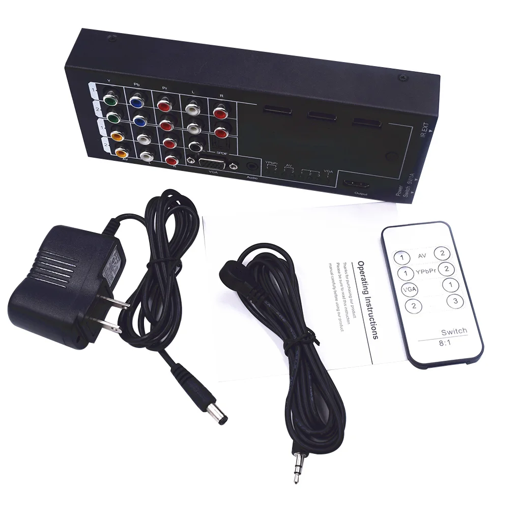 HDMI Audio Extractor with 8 Inputs to 1 HDMI Output with Optical/Coaxial 5.1 Channel Support 3D & Surround Sound
HDMI Audio Extractor with 8 Inputs to 1 HDMI Output with Optical/Coaxial 5.1 Channel Support 3D & Surround Sound