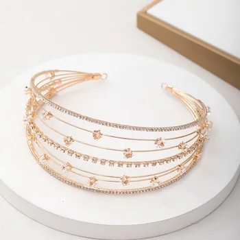 FORSEVEN Bridal Wedding Hair Accessories Gold Color Crystal Headbands Tiaras and Crowns Women Girls Birthday Party Hairbands 
FORSEVEN Bridal Wedding Hair Accessories Gold Color Crystal Headbands Tiaras and Crowns Women Girls Birthday Party Hairbands