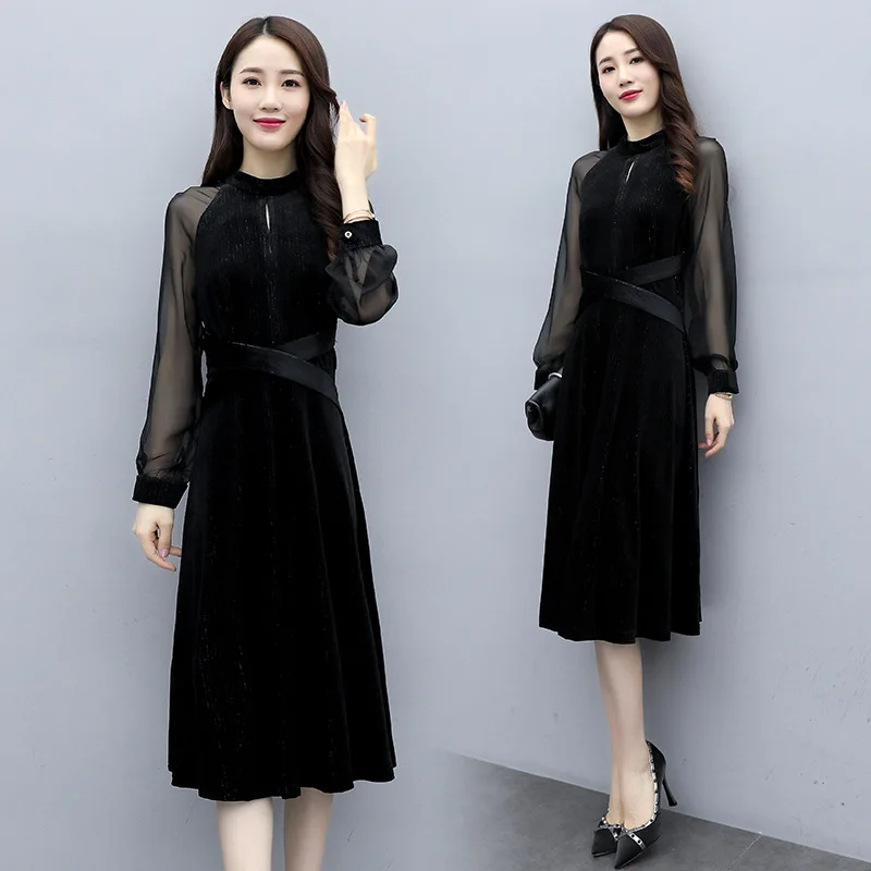 Gold Velvet Dress Popular WOMEN'S Dress 2019 Fall And Winter Clothes New Style Graceful Winter Long Sleeve Base Skirt Fashion
Gold Velvet Dress Popular WOMEN'S Dress 2019 Fall And Winter Clothes New Style Graceful Winter Long Sleeve Base Skirt Fashion