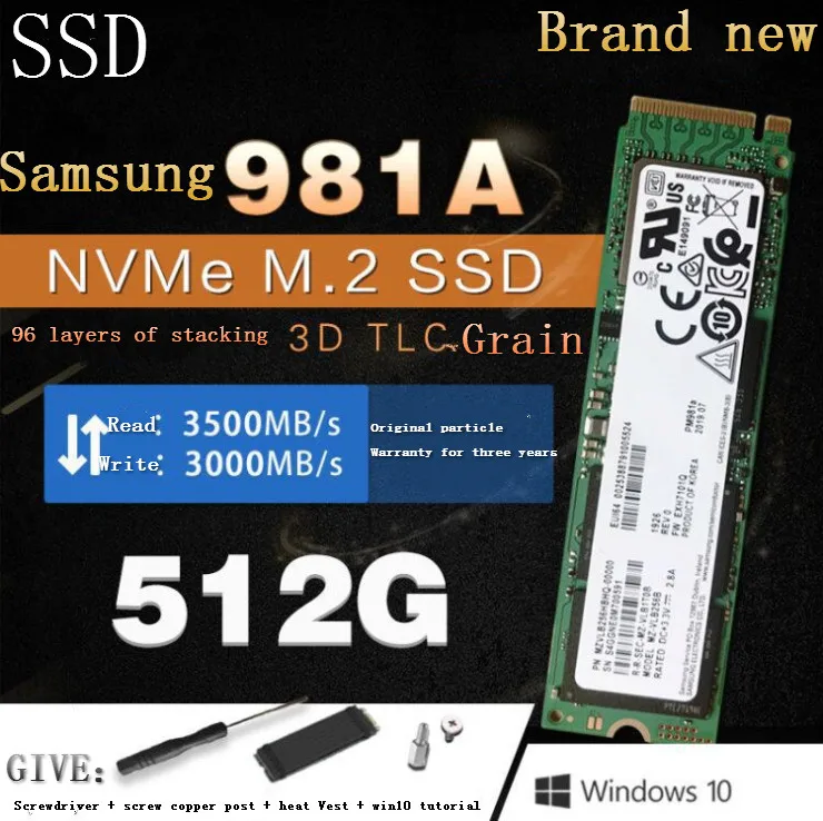 Фото SAMSUNG SSD M.2 PM981A 256GB 512GB Internal Solid State Drives NVMe PCIe 3.0 x4 1.3 Laptop Desktop 1tb 256G | Компьютеры и офис