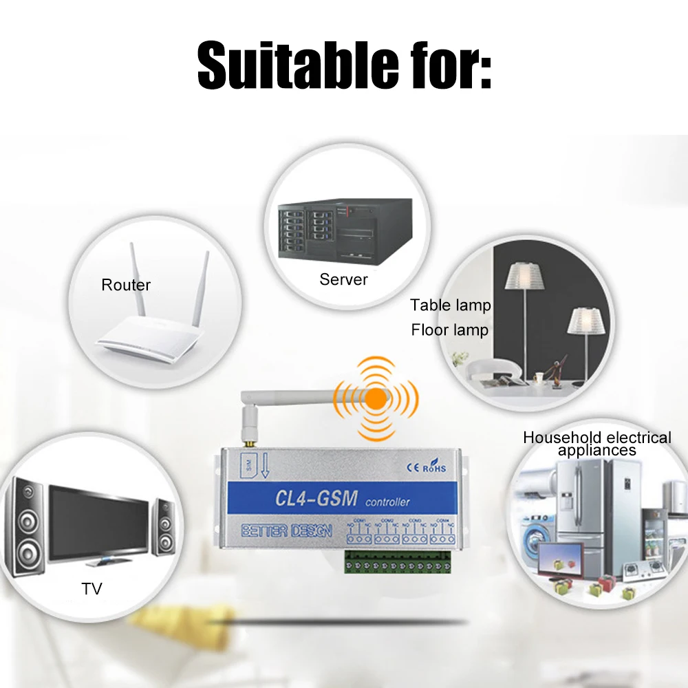 Hot 4 Channels GSM Wireless Mobile Phone Remote Control Switch Controller Relay Intelligent Switch Phone Call SMS Pump
Hot 4 Channels GSM Wireless Mobile Phone Remote Control Switch Controller Relay Intelligent Switch Phone Call SMS Pump