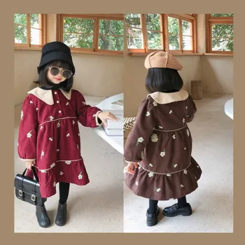 Winter 2020 New Girls Long Sleeve Velvet Thickened Three-dimensional Embroidered Princess Dresses Toddler Fashion Floral Dress 
Winter 2020 New Girls Long Sleeve Velvet Thickened Three-dimensional Embroidered Princess Dresses Toddler Fashion Floral Dress