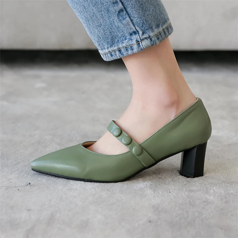 

Plus Size 34-48 Spring New Dress Women Pumps Quality Zapatos Sexy Pointed Toe 6cm High Heel Shoes Fashion Shallow Ladies Pumps