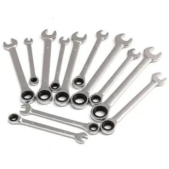 7-32mm Chrome Vanadium Steel Ratchet Combination Wrench Set Torque Gear Spanner Wrenches Set and A Set of Key Hand Tools
7-32mm Chrome Vanadium Steel Ratchet Combination Wrench Set Torque Gear Spanner Wrenches Set and A Set of Key Hand Tools
