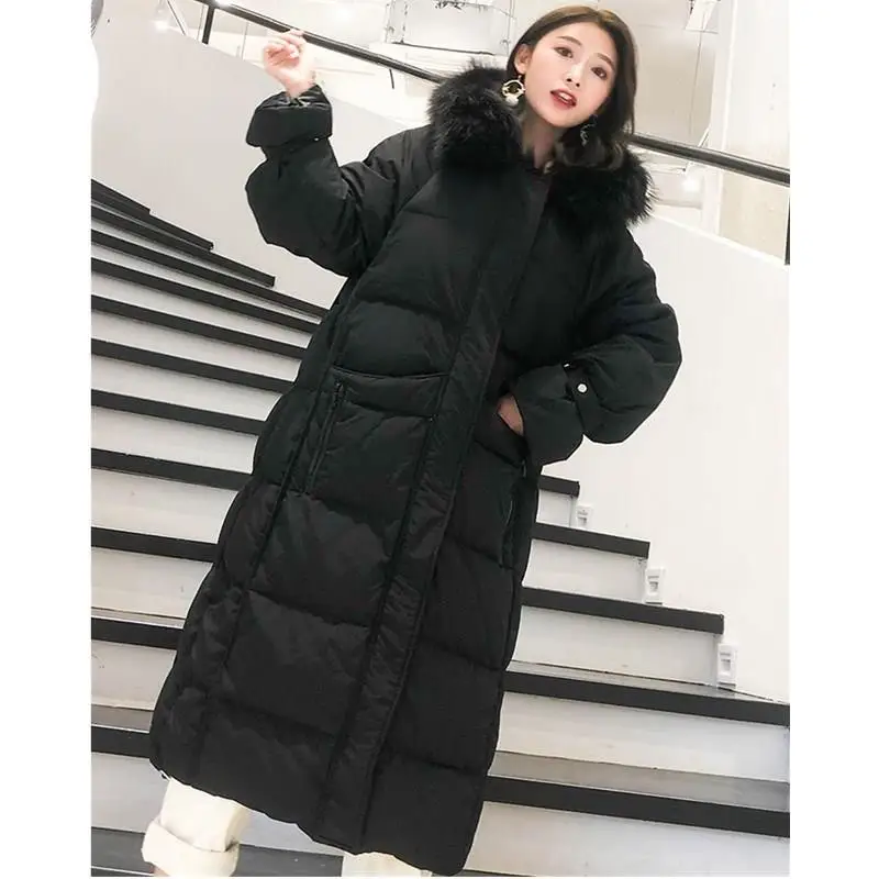 Fashion White Fur Collar Hooded Coat Women X-Long Jacket Winter Loose Thick Down Jacket Female Warm Outerwear
Fashion White Fur Collar Hooded Coat Women X-Long Jacket Winter Loose Thick Down Jacket Female Warm Outerwear