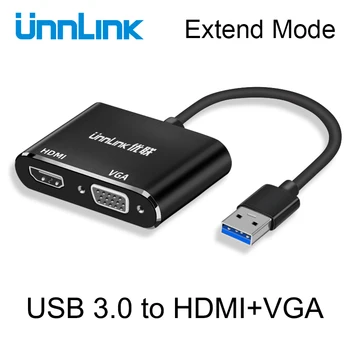 Unnlink USB 3.0 to VGA HDMI Adapter 1080P Dual Output Display Multi-display Graphic Converter Connector Cable for PC Laptop
Unnlink USB 3.0 to VGA HDMI Adapter 1080P Dual Output Display Multi-display Graphic Converter Connector Cable for PC Laptop
