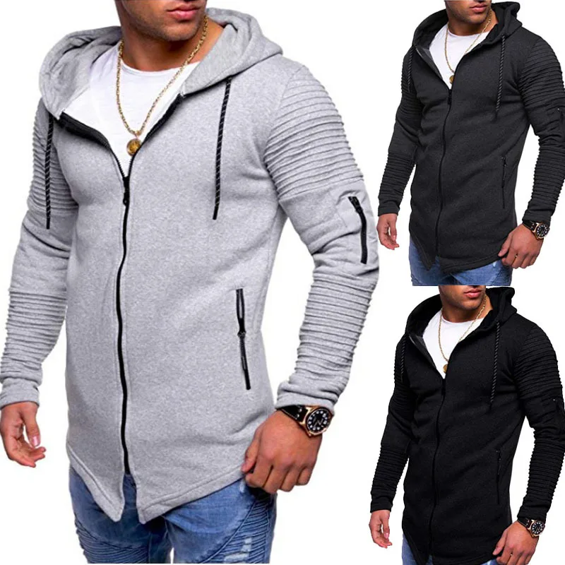 Men's Autumn New Style Striped Folds Sports Leisure Arm Zipper Cardigan Hooded Sweater Fitness Leisure Jacket Gym Shirt Clothing
Men's Autumn New Style Striped Folds Sports Leisure Arm Zipper Cardigan Hooded Sweater Fitness Leisure Jacket Gym Shirt Clothing