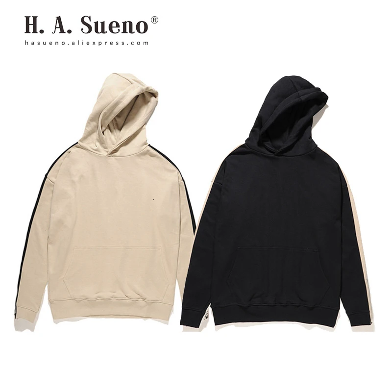 

H.A.Sueno 2019 BIG SALE Mens Sweatshirts Loose Fit Patchwork Mens Hoodies High Street Cotton Hoody For Men Drop Shipping /7