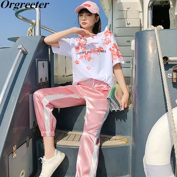 Casual Tracksuits Women Summer 2020 New Harajuku Tide brand Cherry blossoms Print Tshirt and loose Pants Sets Two piece outfits
Casual Tracksuits Women Summer 2020 New Harajuku Tide brand Cherry blossoms Print Tshirt and loose Pants Sets Two piece outfits