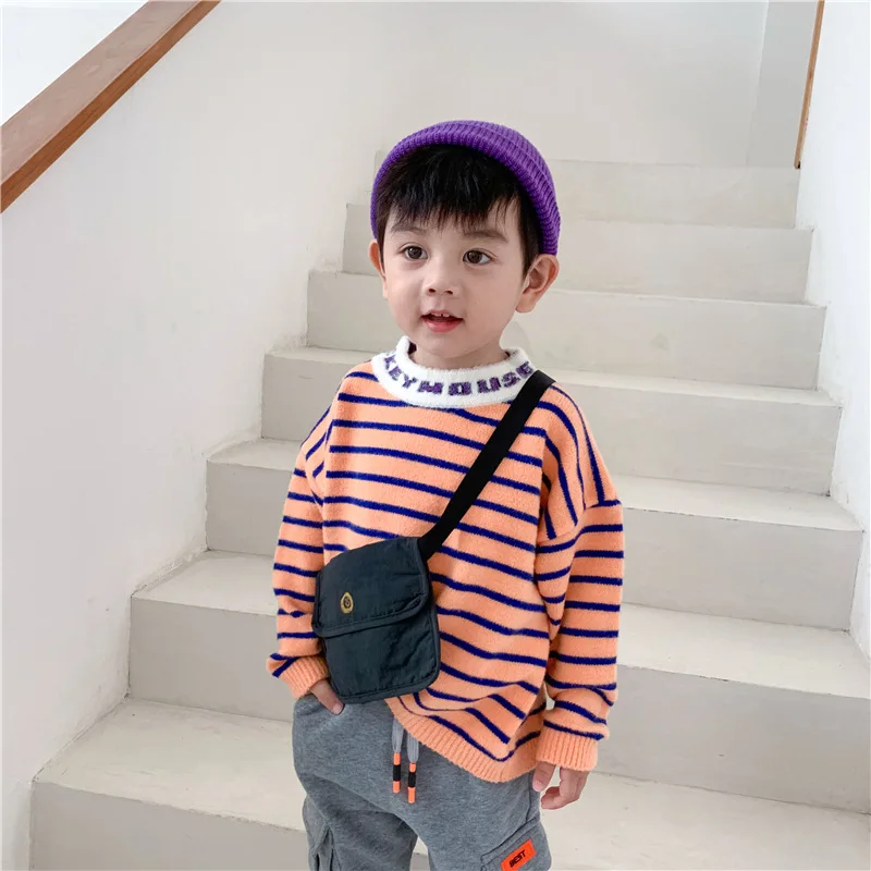 2019 Autumn Boys and Girls Letter Collar Stripe Long Sleeve Causal Sweater Tops Children Baby Thick Soft Pullover Sweaters
2019 Autumn Boys and Girls Letter Collar Stripe Long Sleeve Causal Sweater Tops Children Baby Thick Soft Pullover Sweaters