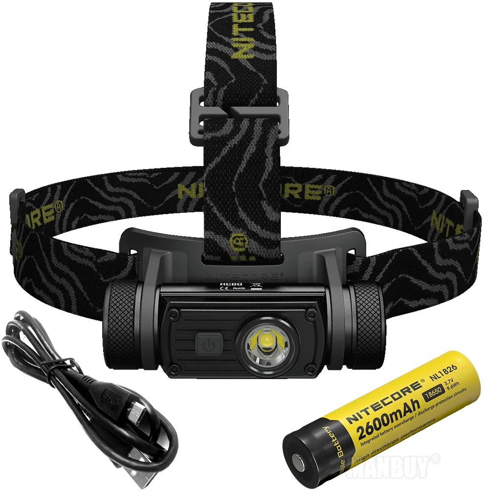 Nitecore перезаряжаемый налобный фонарь CREE XM-L2 U2 1000 люмен светодиодный