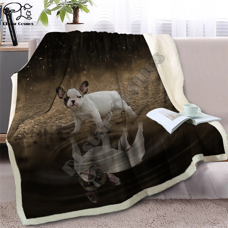 Pug Sherpa Blanket on Beds Animal Throw Blanket for Kids Dog Reflection Bedspread 3D French Bulldog Puppy Sofa Cover style-3
Pug Sherpa Blanket on Beds Animal Throw Blanket for Kids Dog Reflection Bedspread 3D French Bulldog Puppy Sofa Cover style-3