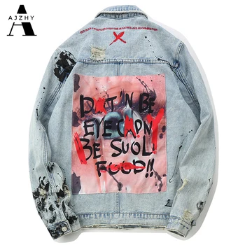 Graffiti Hip Hop Men Denim Jackets Streetwear Rap Frayed Hole Casual Patchwork Ripped Distressed Punk Rock Jeans Coats Outerwear 
Graffiti Hip Hop Men Denim Jackets Streetwear Rap Frayed Hole Casual Patchwork Ripped Distressed Punk Rock Jeans Coats Outerwear