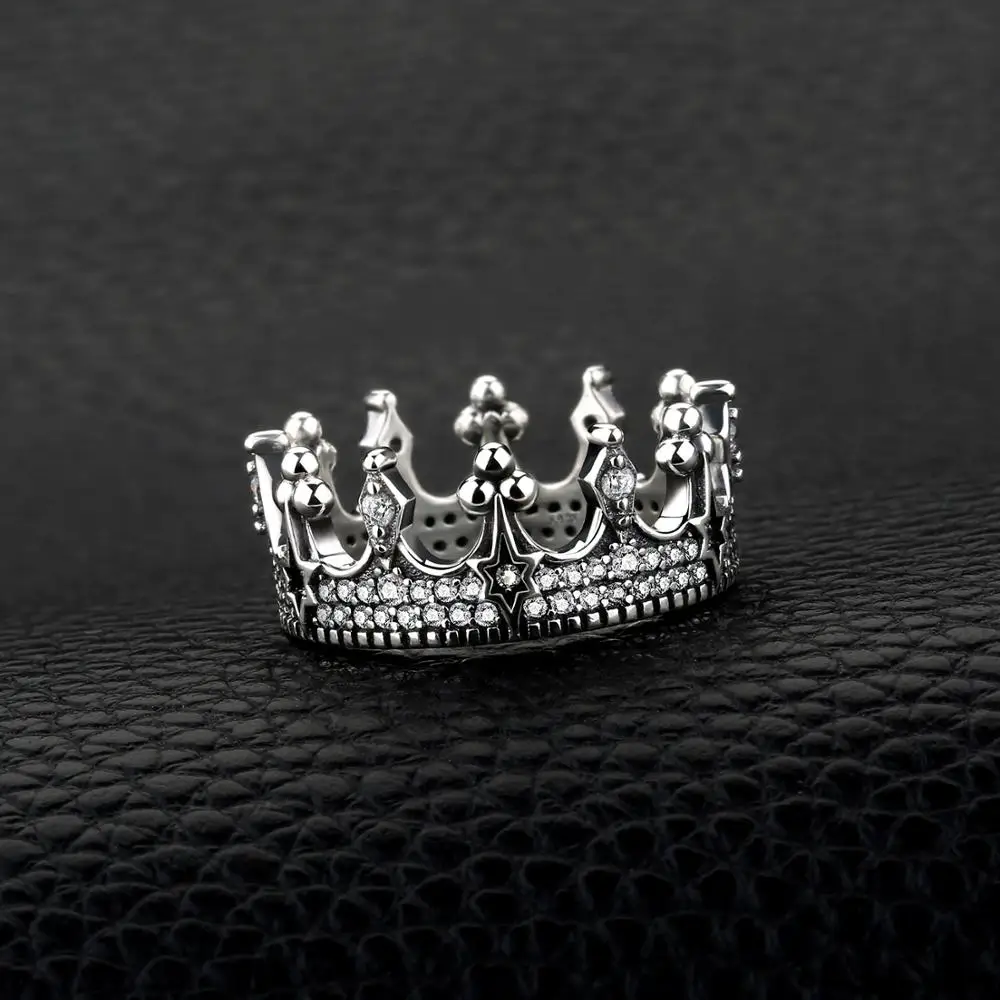 Ювелирное винтажное готическое кольцо Тиара с кубическим цирконием короной из