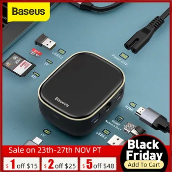 Baseus USB C HUB to Multi USB 3.0 HDMI Adapter Dock for MacBook Pro Air iPad Pro 60W PD Quick Charge Splitter 6 Ports Type C HUB 
Baseus USB C HUB to Multi USB 3.0 HDMI Adapter Dock for MacBook Pro Air iPad Pro 60W PD Quick Charge Splitter 6 Ports Type C HUB