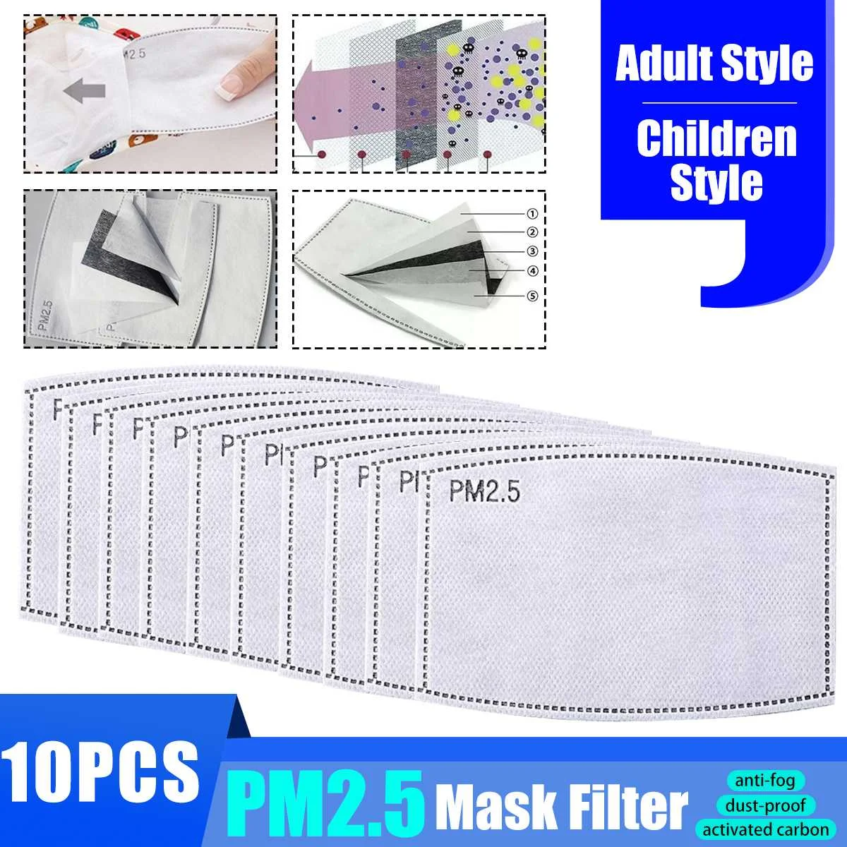 10Pcs/Lot 5 Layers PM2.5 N95 Activated Carbon Filter Insert Protective Filter Media Insert for mouth Mask anti dust mask
10Pcs/Lot 5 Layers PM2.5 N95 Activated Carbon Filter Insert Protective Filter Media Insert for mouth Mask anti dust mask