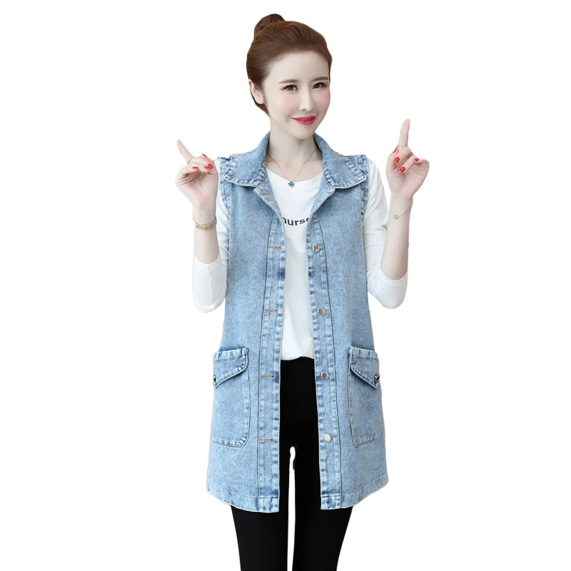 Length Cardigan Denim Vests Lady Outerwear Spring Autumn Cowboy Waistcoat Women Oversize Sleeveless Vest Female Waistcoat Jacket
Length Cardigan Denim Vests Lady Outerwear Spring Autumn Cowboy Waistcoat Women Oversize Sleeveless Vest Female Waistcoat Jacket