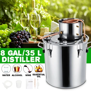 Efficient 8GAL/35L Litres DIY Home Brew Distiller Moonshine Alcohol Still Stainless Copper Water Wine Essential Oil Brewing Kit
Efficient 8GAL/35L Litres DIY Home Brew Distiller Moonshine Alcohol Still Stainless Copper Water Wine Essential Oil Brewing Kit